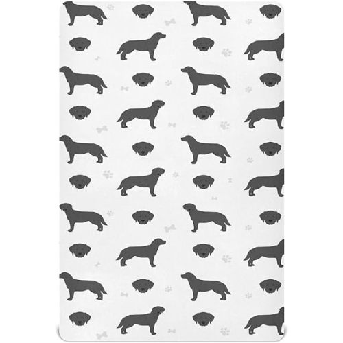 Fitted Crib Sheets Labrador Retriever Dogs Stretchy Portable Playard Sheets for Baby Toddler, Breathable Soft Mini Crib Mattress 52 x 28 in for Boys and Girls