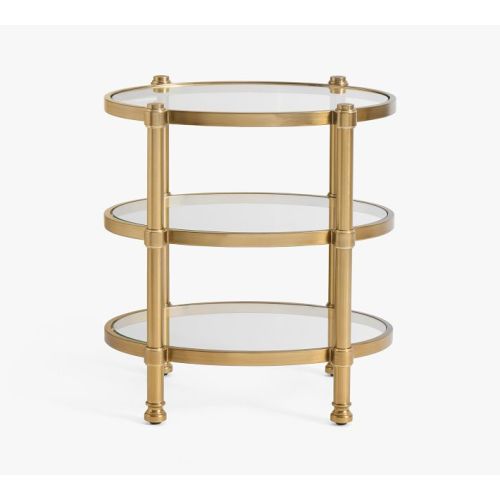 Everson Oval Glass Nightstand (22")