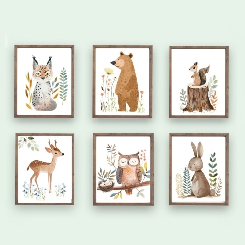 Woodland Animals Wall Art, Boy or Girl Neutral Nursery Art Prints | MakerPlace by Michaels