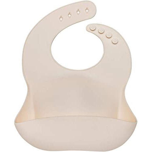Loulou Lollipop Soft, Waterproof Silicone Feeding Bib - Coconut Cream