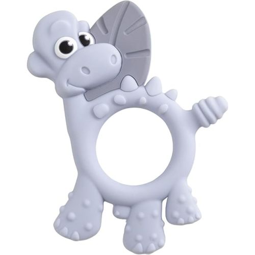 Bibado - Dotty The Dinosaur Teething Toys, Mist - Multi-Sensory Teether - BPA Free Baby Toy - Strengthen Mouth Muscles & Learn Feeding - Dentist Approved - Baby Essentials & Baby Toys - 3 Months+