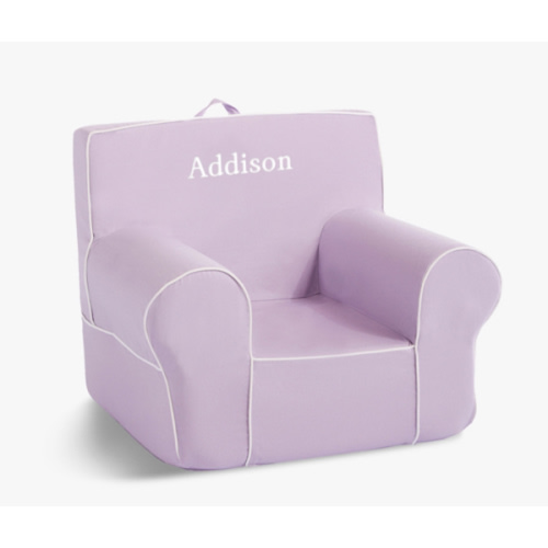 Kids Anywhere Chair®, Lavender Twill with White Piping