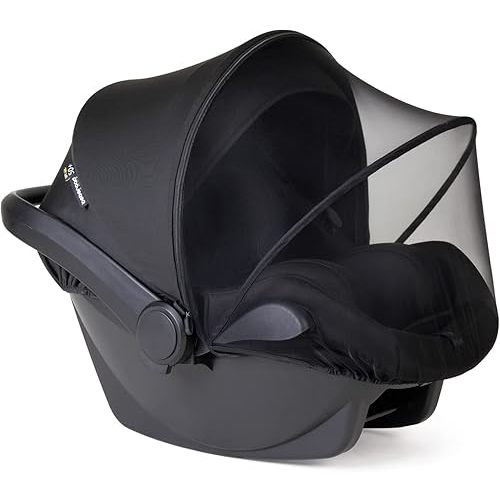 Beberoad Love 2-in-1 Mosquito Net & Sunshade for Car Seat Universal Car Seat Mosquito Net Cover with 2 Way Zipper UV Protection Car Seat Tent Cover (Black)
