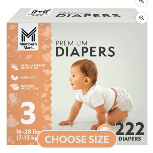 Member's Mark Premium Baby Diapers, Sizes: Newborn - 7 - Sam's Club
