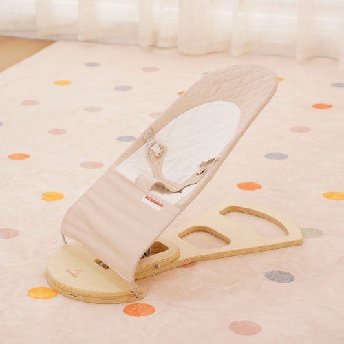 Avenlur Fir Wooden Baby Bouncer – Foldable Infant Rocker with Arch