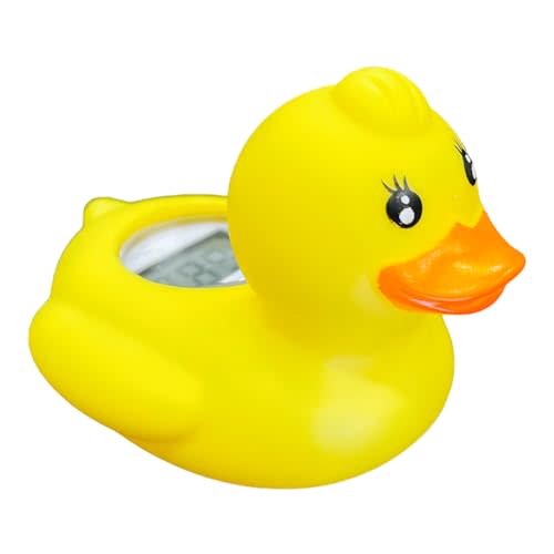 ZSquared Accessories Baby/Infant Bath Floating Toy Digital Water Duck Safety Thermometer with Temperature Warning (Lady Duck), Bath Essentials, Gift for Parents/Baby/Infant/Kids