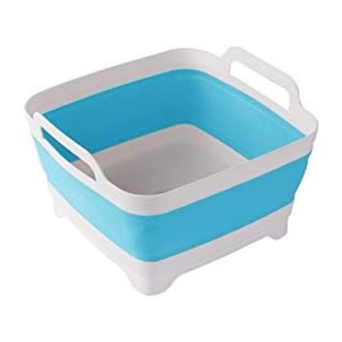 Home Spirit Collapsible Sink, Portable Dish Pan, Wash Basin Tub for Dish,  Fruits, Vegetables, Textiles, Cloths, Beverages, Integrated Handle, Plug  and