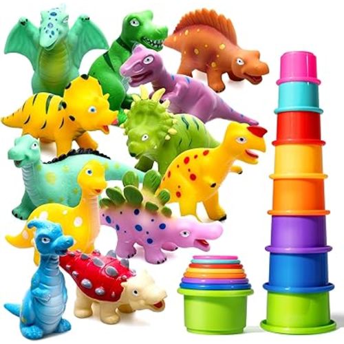 Hely Cancy Dinosaur Bath Toys - No Hole Bath Toys for Kids,Baby Bath Toys for Shower Water Pool Toys