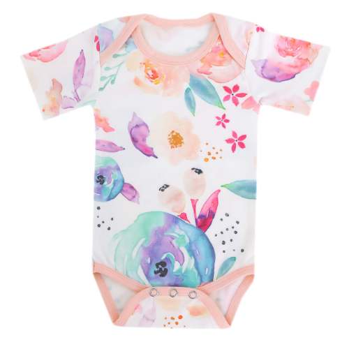 0-3M Short Sleeve Bodysuit - Bloom