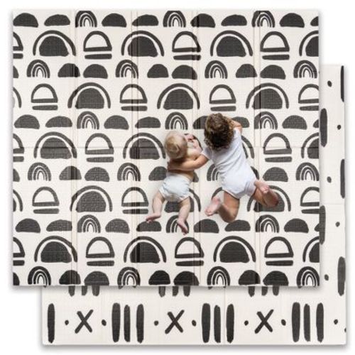 Jumpoff Jo - Waterproof Foam Padded Play Mat For Infants, Babies, Toddlers, Play Pens & Tummy Time, Foldable Activity Mat - Black And White