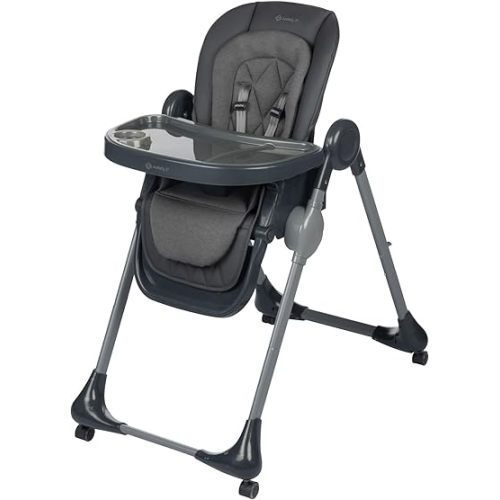 Safety 1st Olea 3-in-1 High Chair for Newborn to Toddler | Kitchen Booster Chair Mode, Adjustable, Recline, Easy-to-Clean Design, Swivel Wheels – Mineral Graphite