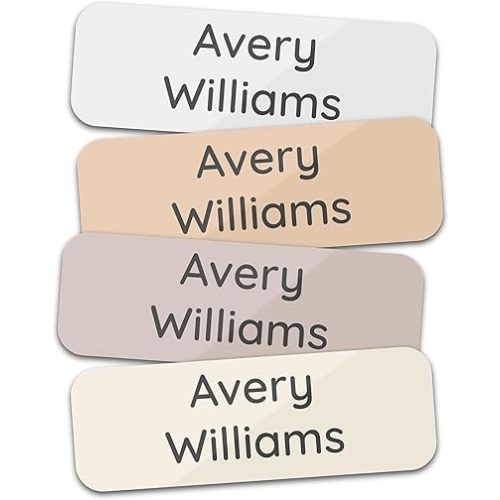 Personalized Kids' Name Labels (60 Labels) Custom Name Tag Clothing Label - Waterproof Daycare Stickers for Lunch Boxes, Bottles, Clothing Tags, Backpacks and School Supplies (Sand)