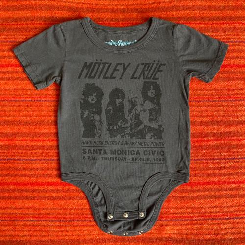 Motley Crue Graphic Charcoal Gray Onesie Rowdy Sprout Organic Cotton