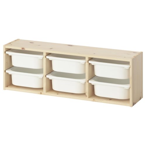TROFAST Wall storage - light white stained pine/white 36 5/8x8 1/4x11 3/4 "