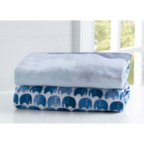 Watercolor Elephant Fitted Crib Sheets - 2 Pack