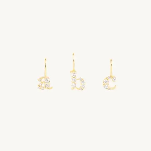 Diamond Tiniest Alphabet Charm | Recycled Solid 14k Yellow Gold | Catbird Jewelry