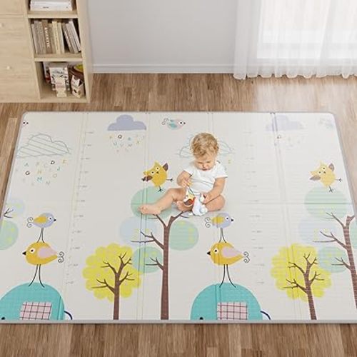 Baby Play Mat, 59x79 Baby Play Mats for Floor, Waterproof Non-Slip Baby Crawling Mat, Foldable Foam Playmat for Babies and Toddlers