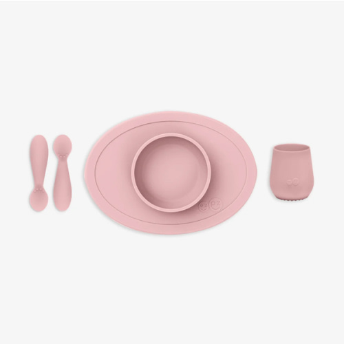 First Foods Set / Silicone Spoon, Cup & Suctioning Bowl for Infants– ezpz