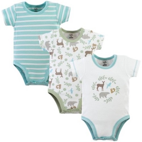 Touched by Nature Organic Cotton Bodysuits 3pk, Forest, 0-3 Months