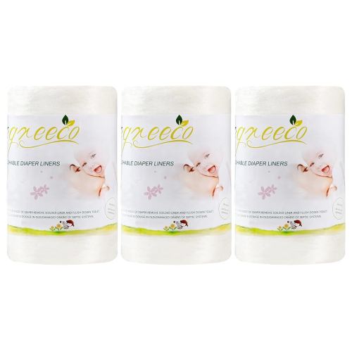wegreeco Cloth Diaper Liners - Unscented Diaper Liners, Fragance Free Cloth Diaper Liners - 100 Sheets Per Roll (3 Roll)