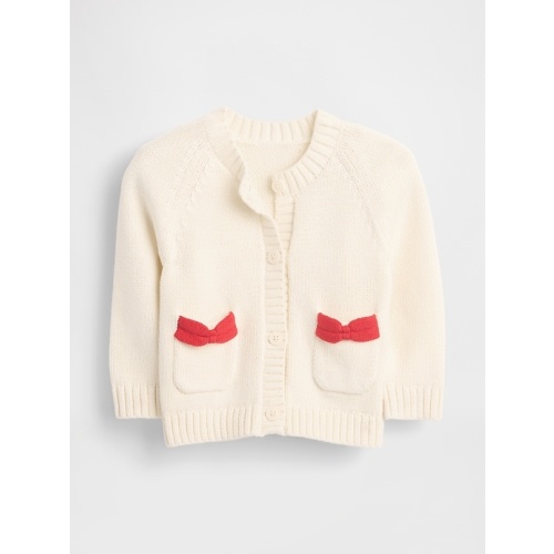 Baby Bow Pocket Cardigan Sweater