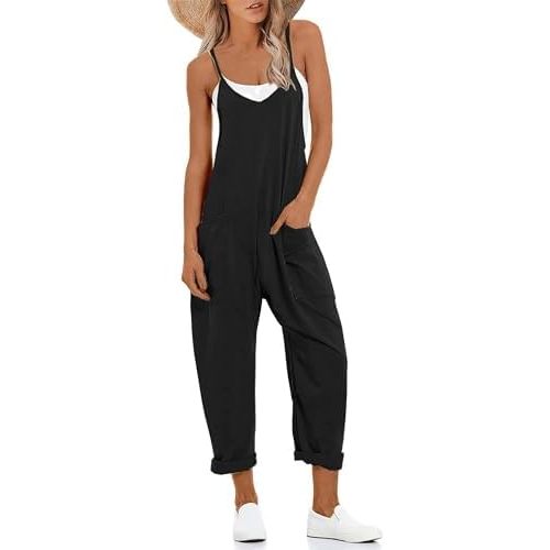 Muchpow Women's V Neck Sleeveless Jumpsuit Size Small