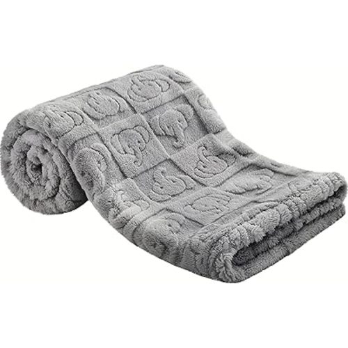 Pro Goleem Elephant Baby Blanket, Baby Fleece Blanket for Boys & Girls, 30" x 40" Soft Crib & Stroller Blanket for Newborns and Toddlers, (Grey)