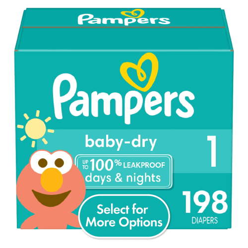 Pampers Baby Dry Baby Diapers Size 1, 198 Count (Select for More Options)