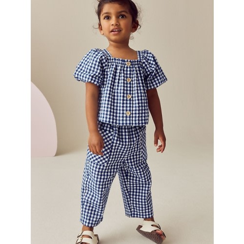 NEXT Toddler Gingham Top & Pants Set