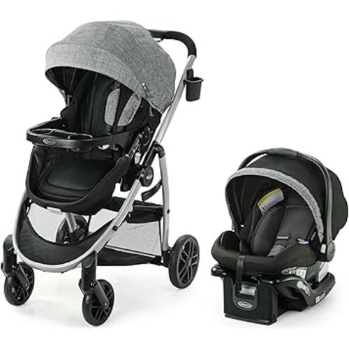 Graco Modes Pramette Travel System | Stroller & Car Seat Combo | 3-in-1 Stroller Modes | Includes Graco SnugRide 35 Infant Car Seat | Ellington