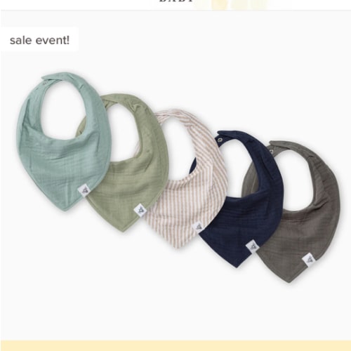 Organic Cotton Baby Bandana Bibs - Sea Foam Blue