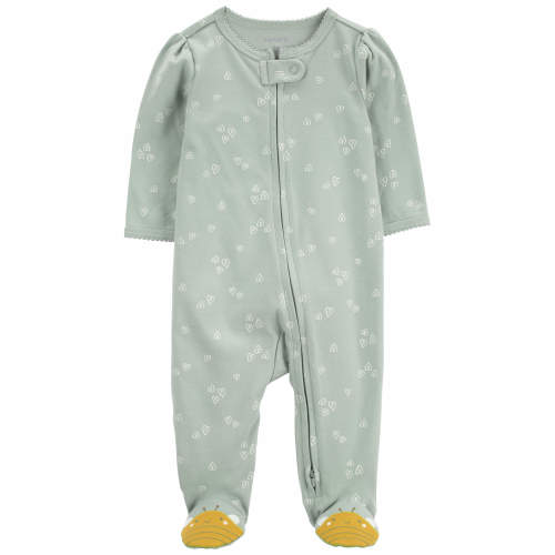 Baby Bee Zip 2-Way Zip Cotton Sleep & Play - NB - Style,Green