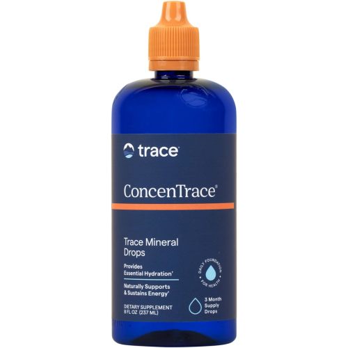 Trace Minerals ConcenTrace Trace Mineral Drops - Liquid Supplement for Bone & Joint Support - Aids Hydration & Electrolyte Restoration - Unflavored-Original, 8 fl oz (96 Servings)