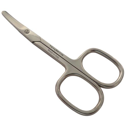 Tenartis Baby Nail Scissors with Curved Blades and Round Tips - Made in Italy (3.5", Nickel)