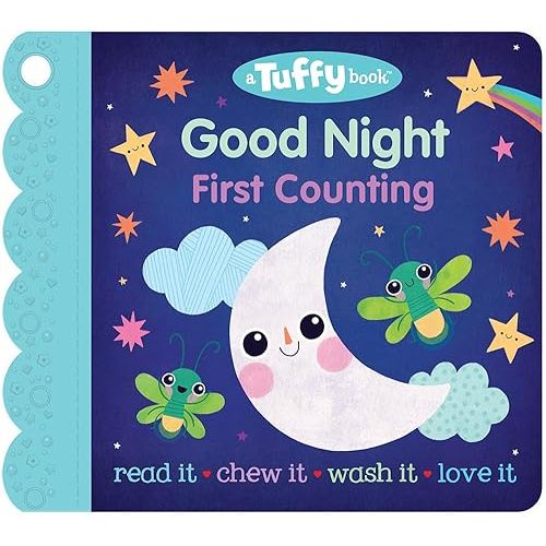 Tuffy Good Night - A Lamaze Book: Washable, Chewable, Unrippable Pages With Hole For Stroller Or Toy Ring, Teether Tough (A Tuffy Book) (Lamaze: Baby's Unrippable Picture Book With Attached Teether) Paperback – September 20, 2021