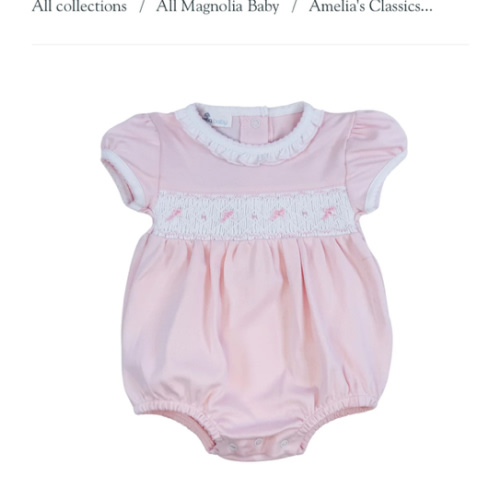 Amelia's Classics Solid Smocked Bubble - Magnolia Baby