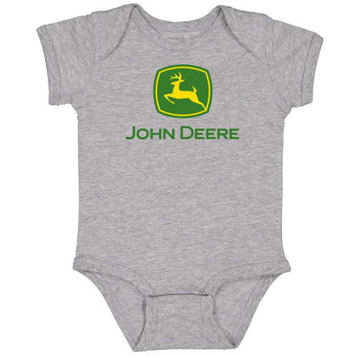 John Deere Infant Baby Boys Logo One Piece Bodysuit-Oxford-12 Months