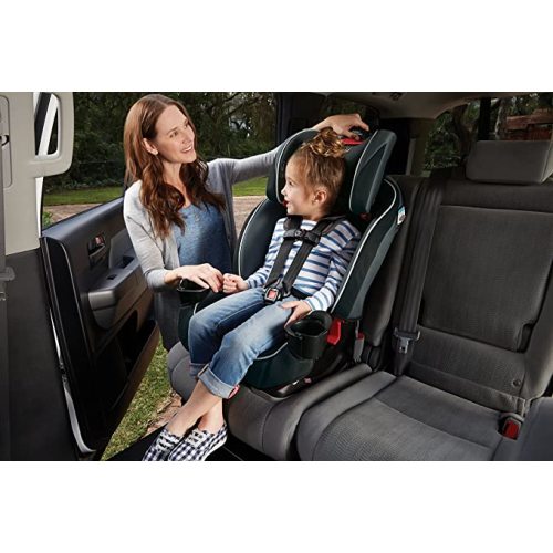 Graco SlimFit 3 in 1 Baby Car Seat, Slim Car Seat Design Saves Space in Your Back Seat, Rear Facing and Front Facing Car Seat, Highback Booster Car Seat and 10 Position Headrest Heights, Darcie - One Size (Pack of 1)