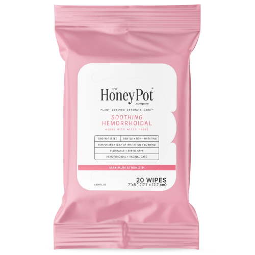 The Honey Pot Company, Soothing Witch Hazel Hemorrhoidal Wipes, 20 count