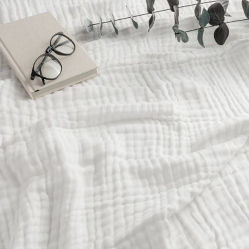 Muslin Cotton Blanket for Adults, Extra Large By Comfy Cubs, Color: White, Size: king: 108" x 90"