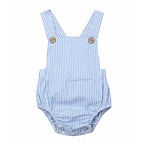 doublebabyjoy Newborn Baby 1 Piece Summer Romper Baby Girl Boy Solid Color Jumpsuit Sleeveless Backless Overalls Outfits