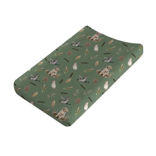Wild Duck Hunting Hunter Baby Changing Pad Cover for Boy Girl 32''x16'' Mallard Duck Reeds Feathers Unisex Fitted Diaper Change Table Sheets Wild Animal Soft Breathable Nursery Changing Table Mats
