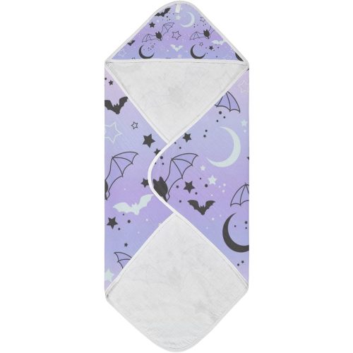 Cute Bats Starry Sky Baby Towel Ultra Soft Hooded Towels for Babies - Ultra Absorbent Cotton Bath Towels 30x30 Inch