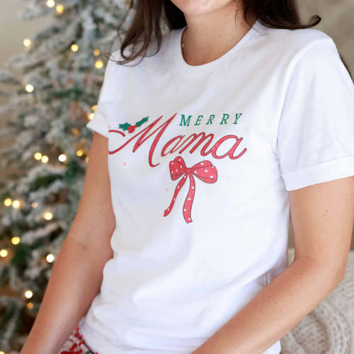 Merry Mama Graphic Tee | White