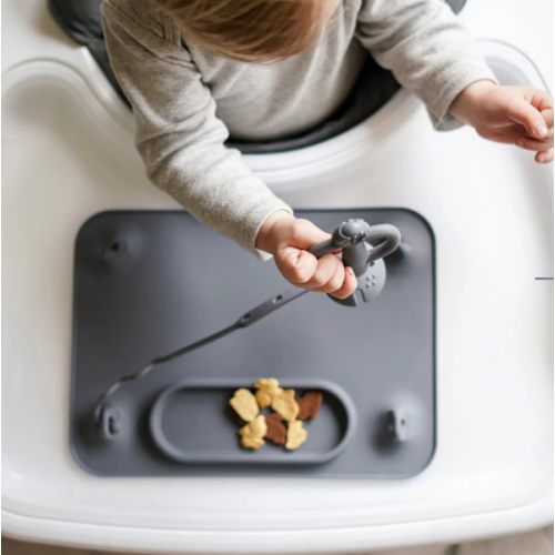 Grey Busy Baby Silicone Mat with Toy Straps