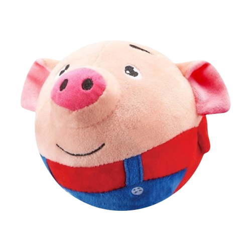 TeashCHAT Cute Jumping Pig Toy with Music,Rechargeable Bouncing Toy,Recording Singing Jump Ball Toy for Kids Red,Home Decor Collection