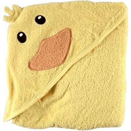 Luvable Friends Unisex Baby Cotton Animal Face Hooded Towel, Duck, One Size