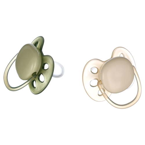 Philips Avent Ultra Soft Pacifier 0-6M, Sand / Pastel Warm Green, 2 Pack SCF091/05