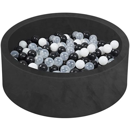 MEOGETY Baby Foam Ball Pits for Toddlers Kids, Soft Round Ball Pit Pool Ideal Gift Play Toys for Children Infants- (Balls NOT Included) Black Color - black - 35.4 inch x 11.8 inch