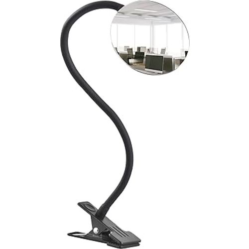VOXITA Cubicle Mirror (4" Dia) Clip On Mirror, Peraonal Safety Computer Monitor Gooseneck Office Rear View Convex Mirror
